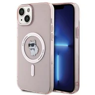 Etui i futerały do telefonów - Etui KARL LAGERFELD Choupette MagSafe do Apple iPhone 15 Plus Różowy - miniaturka - grafika 1