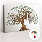 Tablice i flipcharty - Szkolna Tablica korkowa 60x40 cm, Kolorowe Pinezki, wzór Drzewo korzenie - miniaturka - grafika 1