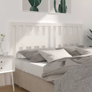 Lumarko Wezgłowie łóżka, białe, 186x4x100 cm, lite drewno sosnowe - Inne meble do sypialni - miniaturka - grafika 1