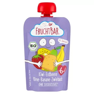 FRUCHTBAR Ekologiczny mus owocowy z sucharkami po 6 miesiącu 100 g - Soki i napoje niegazowane - miniaturka - grafika 1