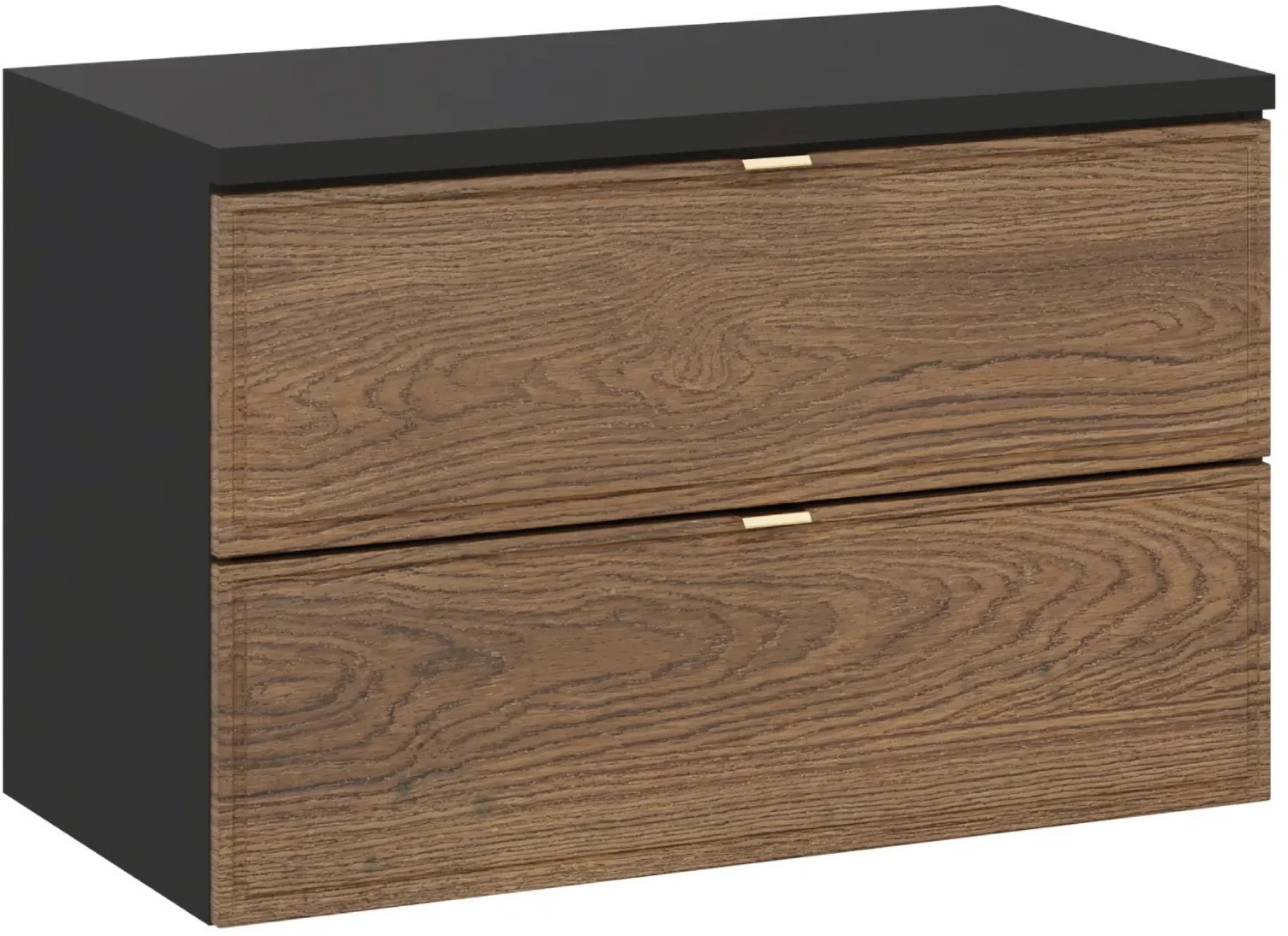 Szafka pod umywalkę nablatową TALIA CASELLA 2S 80cm dąb casella/czarny mat z blatem COMAD