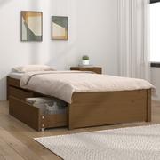 Łóżka - Lumarko Rama łóżka z szufladami, miodowy brąz, 90x200 cm - miniaturka - grafika 1