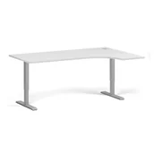 Stoły i stoliki do biura - Stół z regulacją wysokości, 1 silnik, 745 - 1235 mm, narożnik L/P, blat 1800 x 1200 mm, podstawa szara, biały - miniaturka - grafika 1