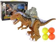 Figurki dla dzieci - Dinozaur z Katapultą Chodzi Strzela Brązowy - miniaturka - grafika 1