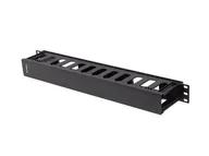 Akcesoria do szaf serwerowych - Lanberg Organizer Kabli 19'' 1U plastikowy z zaślepką typ A czarny AK-1703-B - miniaturka - grafika 1