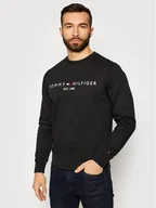 Bluzy męskie - Tommy Hilfiger Bluza Logo MW0MW11596 Czarny Regular Fit - miniaturka - grafika 1