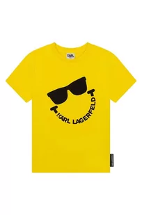 Karl Lagerfeld Lagerfeld Lagerfeld t-shirt bawełniany dziecięcy kolor żółty z nadrukiem - Koszulki i topy damskie - miniaturka - grafika 1