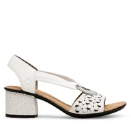 Sandały damskie - Sandały Rieker 64677-80 Biały - miniaturka - grafika 1