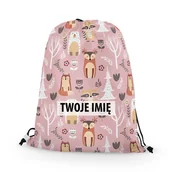 Plecaki szkolne i tornistry - WORKO-PLECAK DZIECIĘCY z Twoim imieniem Różowy las 157 - miniaturka - grafika 1