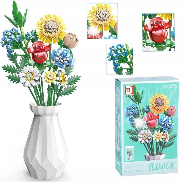 Klocki techniczne Duży Bukiet kwiatów polnych + flakon 618 ele ZA5461