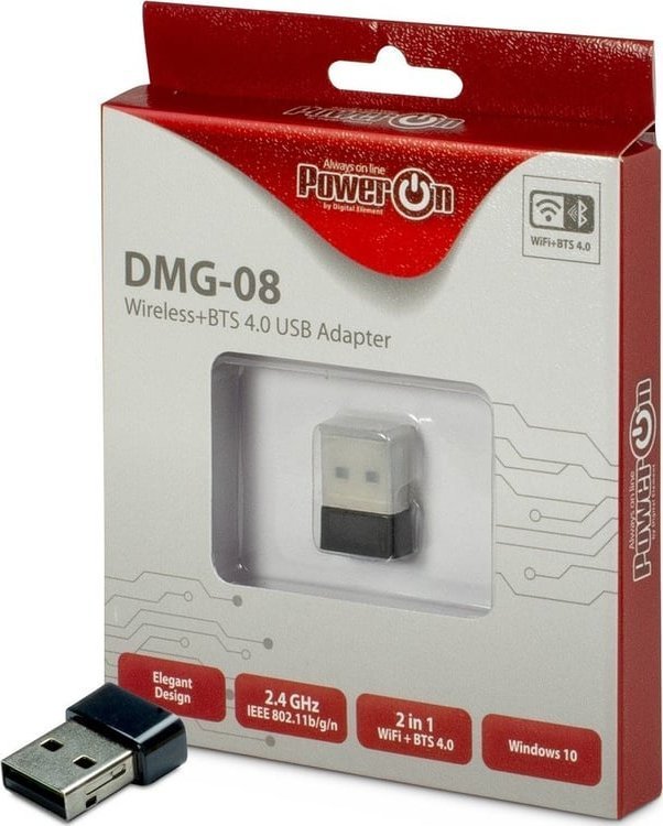 Karta sieciowa Inter-Tech Wi-Fi 4 USB Adapter DMG-08 WiFi+BTS 4 150Mbps retail 88888150