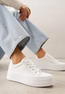 Trampki damskie - Białe Trampki o Klasycznym Fasonie na Platformie Opheme - miniaturka - grafika 1