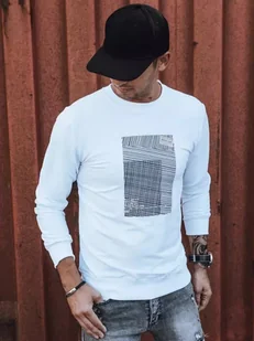Bluza męska z nadrukiem biała Dstreet BX5354-3XL - Bluzy męskie - miniaturka - grafika 1