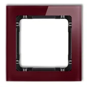 Klawisze i ramki - Karlik Ramka pojedyncza DECO efekt szkła bordowy/czarny - miniaturka - grafika 1