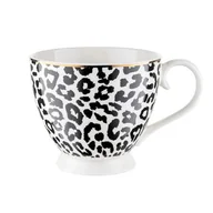 Kubki - Kubek na nóżce Africa 400 ml panterka złota obwódka czarno-biały - miniaturka - grafika 1