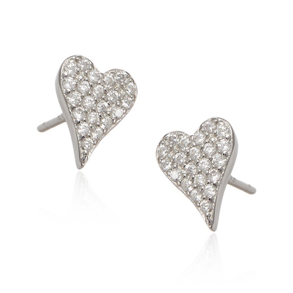 ankabizuteria.pl Kolczyki srebrne SERCA z mikrocyrkoniamii