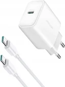 Ładowarki do telefonów - Ładowarka Joyroom Ładowarka Joyroom JR-TCF24 sieciowa USB-C PD 30W QC SFC - biała + kabel USB-C 1m - miniaturka - grafika 1