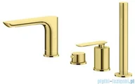 Baterie wannowe i prysznicowe - Kohlman QB244EGDB 4-otworowa bateria wannowa GOLD BRUSHED - miniaturka - grafika 1