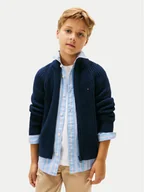 Swetry damskie - Tommy Hilfiger Kardigan KB0KB09913 Granatowy Regular Fit - miniaturka - grafika 1