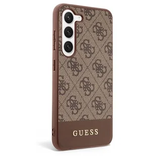 Guess GUHCS23SG4GLBR S23 S911 brązowy/brown hardcase 4G Stripe Collection - Etui i futerały do telefonów - miniaturka - grafika 1