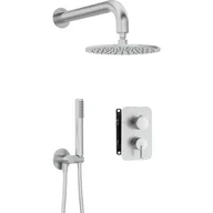 Zestawy prysznicowe - Deante Silia stal szczotkowana zestaw prysznicowy podtynkowy z BOXem mieszaczowym - z głowicą prysznicową - miniaturka - grafika 1