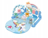 Maty edukacyjne - Mata Składana Niebieska Z Efektami Dla Niemowląt Zabawa Sensoryczna - miniaturka - grafika 1
