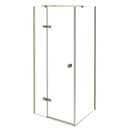 Kabiny prysznicowe - Złota kwadratowa kabina prysznicowa 90x90 lewa Pixa Gold Besco - miniaturka - grafika 1