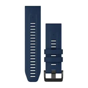 Garmin Silikonowy pasek Quick Fit 26 mm - Fenix 5X/5X+/6X/7X - niebieski z czarnym zapięciem [010-13117-31] 010-13117-31 - Akcesoria do smartwatchy - miniaturka - grafika 1