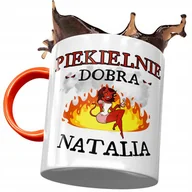 Kubki - Kubek Pomarańczowy Dla Natalii Żony Przyjaciółki z Nadrukiem ze Zdjęciem + Opakowanie na prezent (wzór 02) - miniaturka - grafika 1