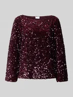 Bluzki damskie - Bluzka z cekinowym obszyciem model ‘FAITH’ - miniaturka - grafika 1