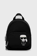 Plecaki - Karl Lagerfeld Plecak 220W3056 damski kolor czarny mały z nadrukiem - miniaturka - grafika 1