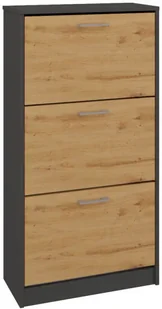 Szafka Na Buty Trzydrzwiowa Antracyt + Dąb Artisan B9-D92 - Szafki na buty - miniaturka - grafika 1