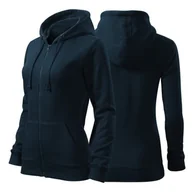 Moda i Uroda OUTLET - Bluza granatowa damska z logo na sercu z nadrukiem logo firmy 300g 411 kolor 02 bluza trendy zipper - miniaturka - grafika 1