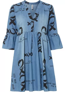 Sukienki - Sukienka dżinsowa z nadrukiem, z bawełny organicznej - bonprix - grafika 1