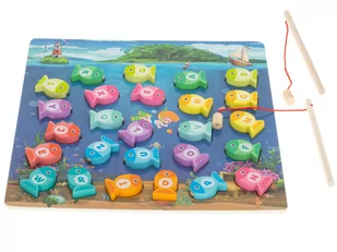 Puzzle drewiane magnetyczne łowienie rybek literki KX5954 - Układanki dla dzieci - miniaturka - grafika 1