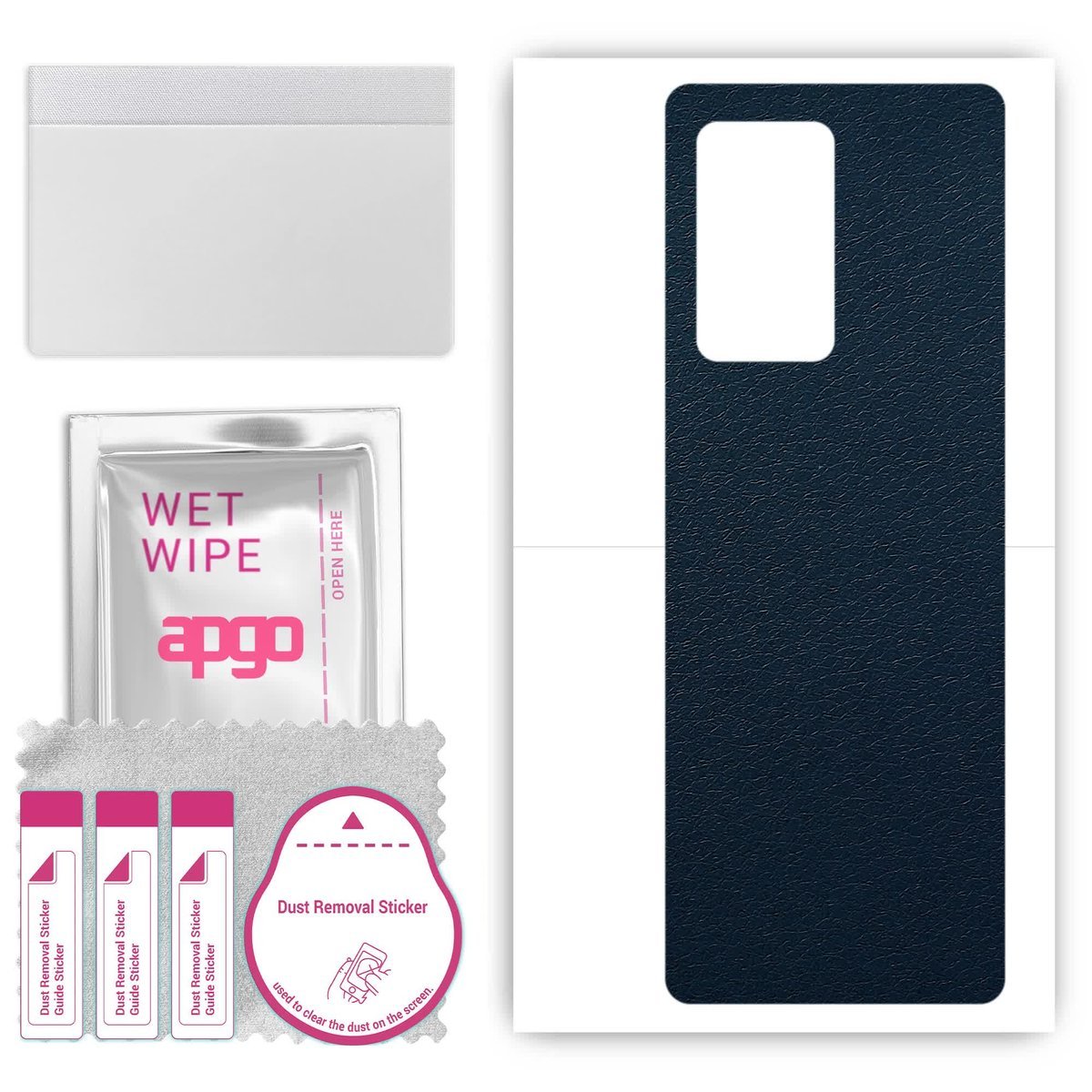 Folia naklejka skórka strukturalna na TYŁ do Samsung W21 5G - Skóra Granatowa - apgo SKINS