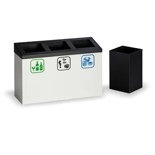 B2B Partner Kosz do segregacji śmieci, 27 l, metalowy 405008 - Kosze na śmieci - miniaturka - grafika 1