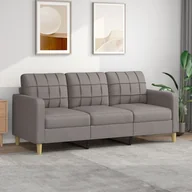 Sofy i kanapy - vidaXL Sofa 3-osobowa, kolor taupe, 180 cm, tapicerowana tkaniną - miniaturka - grafika 1