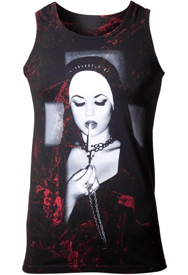 koszulka na ramiączkach AMENOMEN - SMOKING NUN (OMEN078KR ALLPRINT RED)-XL