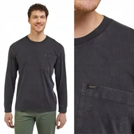 Koszulki męskie - Lee LS POCKET TEE Washed Black CZARNA KOSZULKA DŁUGI RĘKAW REGULAR FIT M - miniaturka - grafika 1