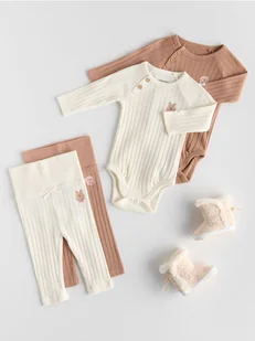 Reserved - Bawełniane body 2 pack - brązowy - Komplety dla niemowląt - miniaturka - grafika 1