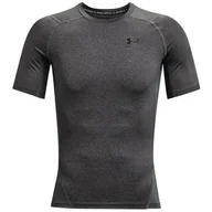 Koszulki sportowe męskie - Męska koszulka Under Armour HG Armour Comp SS Rozmiar: XXL / Kolor: ciemnoszary - miniaturka - grafika 1