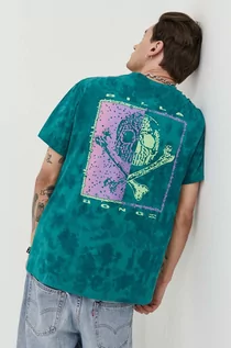 Koszulki męskie - Billabong t-shirt bawełniany kolor zielony wzorzysty - grafika 1
