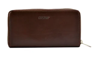 BARTEX 10172D portfel damski brązowy RFID na suwak 10172D - Portfele - miniaturka - grafika 1