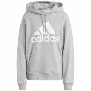 Bluza damska adidas Essentials Big Logo Oversized French Terry Hoodie szara - Bluzy damskie - miniaturka - grafika 1