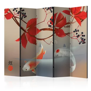Parawan 5-częściowy - Szczęśliwe ryby II [Room Dividers] (rozmiar 225x172) - Parawany - miniaturka - grafika 1