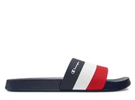 Klapki i japonki męskie - Klapki męskie Champion S22049BS506 ALL AMERICAN SLIDE Niebieskie - miniaturka - grafika 1