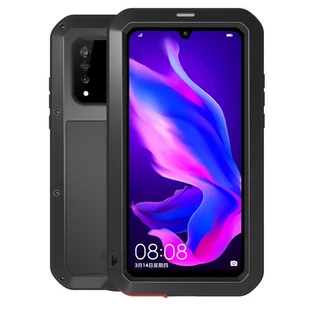 Love Mei Etui Pancerne + szkło Huawei P30 Lite, czarne 6932809612549 - Etui i futerały do telefonów - miniaturka - grafika 1