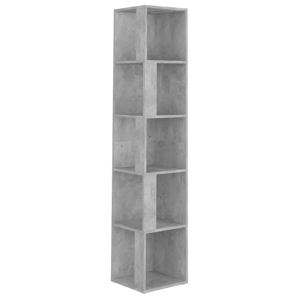 vidaXL Szafka narożna, szarość betonu, 33x33x164,5 cm, płyta wiórowa
