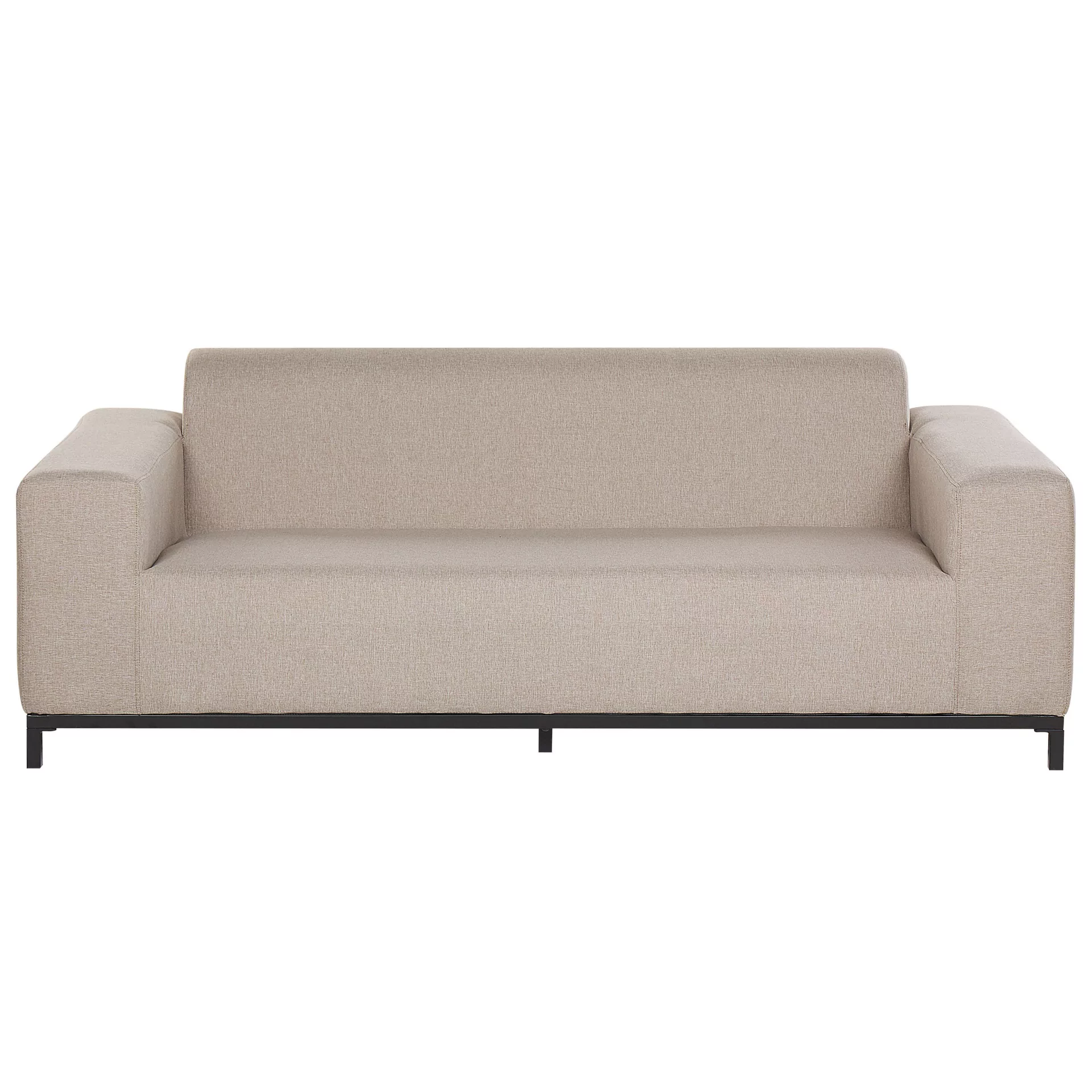 Beliani Sofa ogrodowa beżowa z czarnym ROVIGO